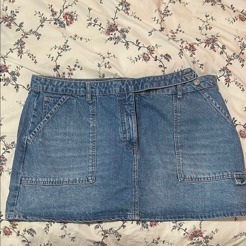 ASOS Curve Blue Pencil Cargo Mini Skirt